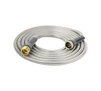 Connecteur de tuyau d'arrosage en acier inoxydable - Adaptateur d'extension flexible sans torsion pour enrouleur de tuyau - Raccord de tuyau d'eau en métal léger pour arrosage extérieur (0,9 m)