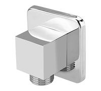 Connecteur de Tuyau de Douche Mural Support Douche Tout en Laiton Robinet de Cuisine Douche de Mur en Laiton Massif Chromée Coudière de Tête Carrée de Jet de Coude Mural Caché pour Salle de Bain