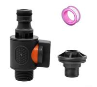 Connecteur de tuyau pour réservoir d'eau - Raccord ABS à passage direct avec valve et joint anti-fuite, coupleur d'irrigation de jardin pour nettoyage extérieur et bricolage (20 mm 1/2)