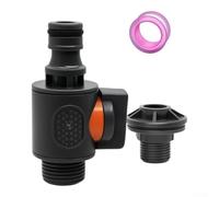 Connecteur de tuyau pour réservoir d'eau - Raccord ABS à passage direct avec valve et joint anti-fuite, coupleur d'irrigation de jardin pour nettoyage extérieur et bricolage (25 mm 3/4)