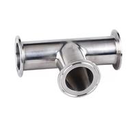 Connecteur de virole à 3 voies en acier inoxydable 304, OD 19mm 25 32 38 45 51mm, virole 50.5 64, raccord de tuyau sanitaire à trois pinces, 1 pièce(19mm x Ferrule 50.5)
