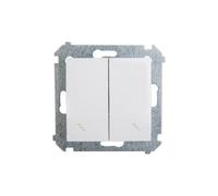 Connecteur double escalier Simon 54 avec rétroéclairage blanc IP20 DW6/2L.01/11