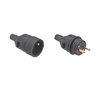 Connecteur electrique - Adaptateur prise - Prise Plate - Fiche Femelle Caoutchouc Douille D4.8mm Avec EclIPse Noir & Prise electrique male - Fiche electrique - Prise male - Prise male 220 V