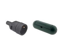Connecteur electrique - Adaptateur prise - Prise Plate - Raccord electrique - Fiche electrique - Fiche Femelle Caoutchouc Douille D4.8mm Avec EclIPse Noir - Debflex - 713590 & Boîtier de protection