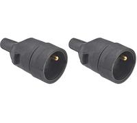 Connecteur electrique - Adaptateur prise - Prise Plate - Raccord electrique - Fiche electrique - Fiche Femelle Caoutchouc Douille D4.8mm Avec EclIPse Noir - Debflex - 713590 (Lot de 2)