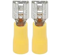 Connecteur electrique | Adaptateur prise | Prise Plate | Raccord electrique | Fiche electrique | Sachet De 10 Clips Fem Pre|Isolee Jaune Dim6,3X0,8mm | Debflex | 711044 (Lot de 2)