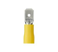 Connecteur electrique | Adaptateur prise | Prise Plate | Raccord electrique | Fiche electrique | Sachet De 10 Clips Male Pre|Isole Jaune Dim 6,3X0,8mm | Debflex | 711053