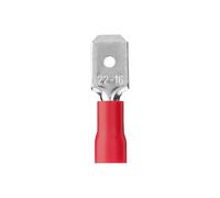 Connecteur electrique | Adaptateur prise | Prise Plate | Raccord electrique | Fiche electrique | Sachet De 10 Clips Male Pre|Isole Rouge Dim 6,3X0,8mm | Debflex | 711051