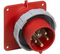 Connecteur encastrable Amphenol 32 ampères CEE 5 pôles (3P+N+PE) broche, codage 6h rouge 200/346V à 240/415V fréquence 50