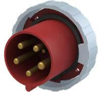 Connecteur enfichable encastrable Amphenol 63 ampères CEE 5 pôles (3P+N+PE) broche, codage 6h rouge 200/346 V à 240/415 V fréquence 50