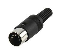 Connecteur fiche DIN 5 pôles volant à souder mâle M corps PVC avec tige 5P
