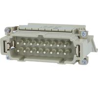 Connecteur Harting Han 16ES, bornes à ressort (M) "gauche", 16 pôles + PE, 500V, 16A - 1 pièce