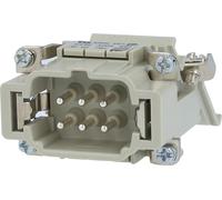Connecteur HARTING Han 6ES, bornes à ressort (M), "côté droit", 6 pôles + PE, 500V, 16A - 1 pièce