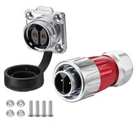 Connecteur industriel rond, indice de protection IP67, taille M20, 2 pôles, boîtier à bride, métal
