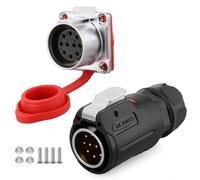 Connecteur M24, 10 pôles, indice de protection IP68, étanche, boîtier en PBT, connecteur à souder