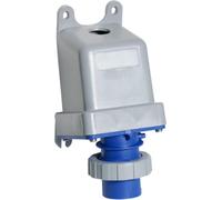 Connecteur mural Amphenol 16 ampères CEE 3 pôles (2P+PE) broche, codage 6h bleu 200/250 V fréquence 50 et 60 Hz - 1