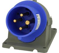 Connecteur mural Amphenol 16 ampères CEE 4 pôles (3P+PE) broche, codage 9h bleu 200/250 V fréquence 50 et 60 Hz - 1