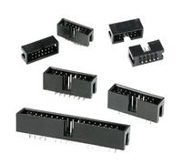 Connecteur PCB DC3 6/8/10/14/16/20/26/34/40/50P, pas de 2.54mm, prise mâle, Double rangée droite, boîte IDC, 10 pièces(2X7 14PIN)