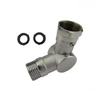 Connecteur pivotant réglable en laiton à 180 et 360 degrés NPT pour machine à laver camping-car, système d'irrigation de tuyau d'arrosage anti-fuite double rotation raccord argenté (argent)