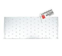 Connecteur plat, 200 x 60 x 2,0 mm, Galvanisé, 1 plaque perforée | Plaque de connexion, Connecteur en bois