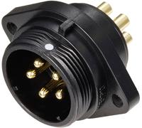 Connecteur pour montage en facade embase mâle 5 pôles 30 A 500 V/AC IP68 Weipu SP2113 / P 5