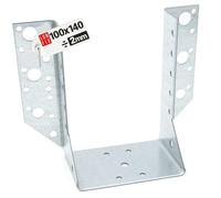 Connecteur poutre bois 100x140 mm Typ, support acier galvanisé 2 mm | equerre fixation robuste, sabot de charpente pour menuiserie, assemblage, charpente et construction bois