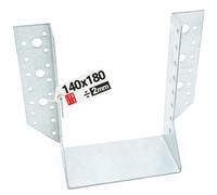Connecteur poutre bois 140x180 mm Typ, support acier galvanisé 2 mm | equerre fixation robuste, sabot de charpente pour menuiserie, assemblage, charpente et construction bois