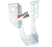 Connecteur poutre bois 45x137 mm Typ, support acier galvanisé 2 mm | equerre fixation robuste, sabot de charpente pour menuiserie, assemblage, charpente et construction bois