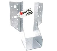 Connecteur poutre bois 60x160 mm Typ, support acier galvanisé 2 mm | equerre fixation robuste, sabot de charpente pour menuiserie, assemblage, charpente et construction bois