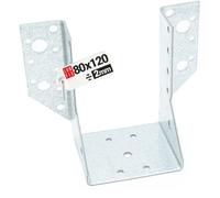 Connecteur poutre bois 80x120 mm Typ, support acier galvanisé 2 mm | equerre fixation robuste, sabot de charpente pour menuiserie, assemblage, charpente et construction bois