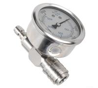 Connecteur rapide 3 voies en acier inoxydable robuste avec manomètre pour nettoyeur haute pression, machine de lavage de voiture et usage domestique (400 bar)