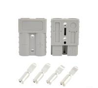 Connecteur rapide 50 A 600 V pour chariot élévateur, contact en cuivre argenté à 2 pôles, isolateur PPO UL94-V0, connecteur de câble 12-6 AWG, gris, 1 paire de système de connecteurs pour applications