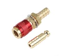 Connecteur rapide TIG en laiton pour soudage au gaz et à l'eau, raccord de tuyau de 10 mm de diamètre intérieur (rouge)