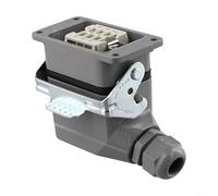 Connecteur rectangulaire industriel à 6 broches - Boîtier en polycarbonate gris IP65 - Étanche - Pour équipement d'automatisation de panneau solaire - Courant nominal 16 A (ligne latérale à 6 noyaux)