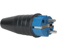 Connecteur Schuko mâle en caoutchouc PCE bleu - 240 V - CEE 7/VII - 16 A - Connecteurs Schuko
