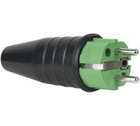 Connecteur Schuko mâle en caoutchouc PCE vert - 240 V - CEE 7/VII - 16 A - Connecteurs Schuko