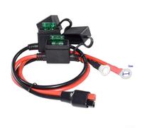 Connecteur vers bornier torique, câble de 0,6 m, fil de cuivre étamé avec fusible, isolation en PVC rouge et noir pour câblage électrique industriel