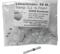 Connecteurs à souder pour câbles optiques transparents, sachet de 50 pièces 0,2-0,7 mm