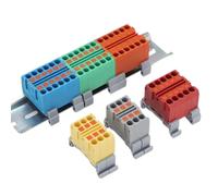 Connecteurs De Bornier à Vis Rail Din du bornier enfichable | Boîte de jonction universelle à connexion rapide et entrées multiples(TB1-X3 red)