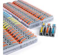 Connecteurs de fil rapides à levier en boîte, 34 pièces, bornes de conducteur, bloc de câblage bout à bout épissable, connecteurs électriques réutilisables Boxed NC-221 Color