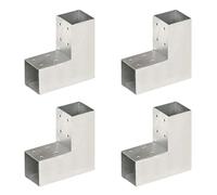 vidaXL Connecteurs de poteau Forme en L 4 pcs Métal galvanisé 71x71 mm