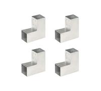 Connecteurs de poteau 4 pcs Forme en L Métal galvanisé 81x81 mm