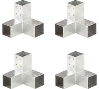 Connecteurs de poteau 4 pcs Forme en Y Métal galvanisé 71x71 mm