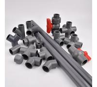 Connecteurs en PVC gris 20 ~ 50mm, tuyau en Pvc, coude Direct, Joint en T tridimensionnel, 3 voies, 4 voies, 5 voies, 6 voies, connecteur de Tube d'eau Pipe-length 50cm