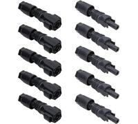Connecteurs solaires Phoenix Contact Sunclix : 5 paires de connecteurs mâles PV-C3M-S 2,5/4/6, 5 paires de connecteurs femelles PV-C3F-S 2,5/4/6, couleur noire, connecteurs Sunclix, pour installations