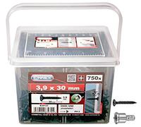 Connex B30123 Lot de 750 Vis à fixation rapide butée de profondeur PH 3,9 x 30 mm