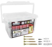 Connex B30129 Assortiment de 510 Vis universelles 4 sortes TX avec chevilles adaptées