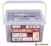 Connex B30196 Vis universelles à tête fraisée avec empreinte étoile TX pour panneaux de particules 5,0 x 80 mm 140 pièces Jaune