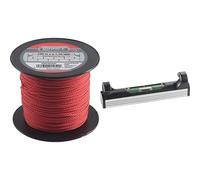 Connex COX781547 Cordeau de maçon 100 m Max 60 kg 1,7 mm Rouge & kwb Niveau à Bulle, 78 mm, maniable et Robuste, avec Face inférieure en Aluminium, idéal pour Les Lignes de repère, en Noir-argenté