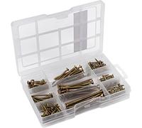 Connex DP8500124 Assortiment de vis universelles 245 pièces - Différentes tailles - Tête fraisée - Entraînement Pozidriv PZ - Filetage complet et partiel - Galvanisé jaune - Jeu de vis/Boîte